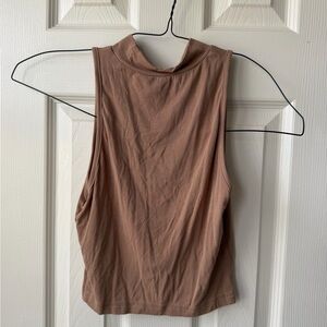 SHEIN Mauve-Brown Mock Neck Sleeveless Tank